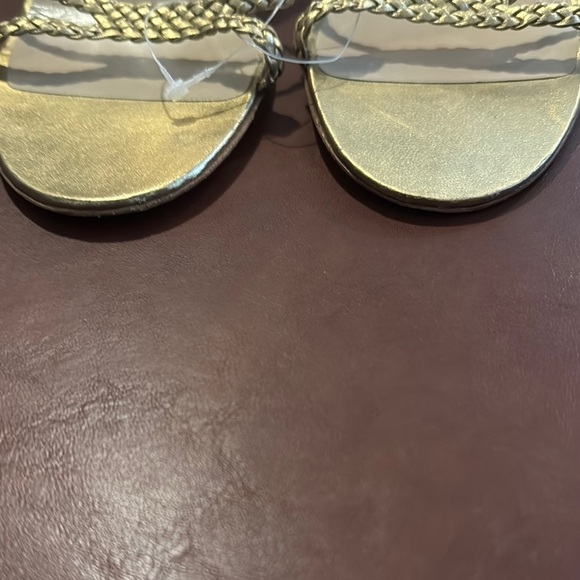 Michael Kors Leather Gold Heel Sandals - Picture 3 of 11